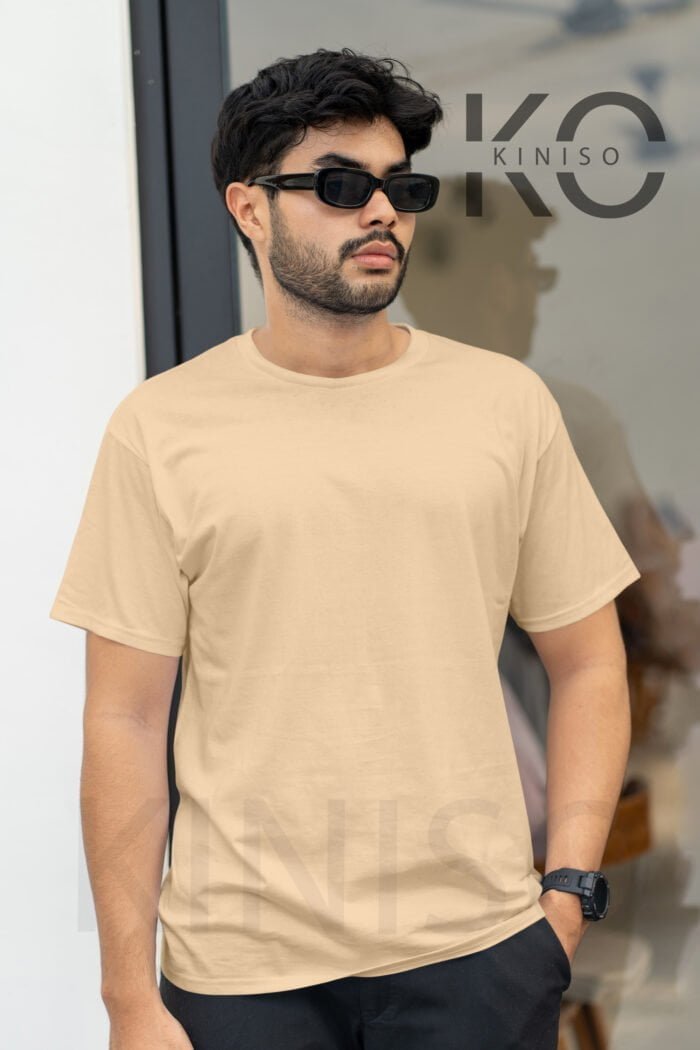 Image of Round Neck Biscuit Coler T-shirt