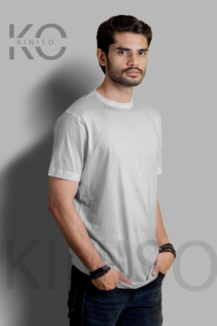 Image of Round Neck Gray Coler T-shirt