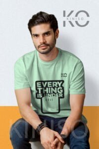 Image of Half Sleeve Round Neck Pastel Green T-Shirt for Men - Tech -Everythings Under Ctrl