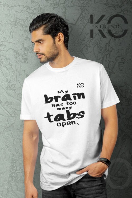 Engineer Tee Shirts wearing by a men of design brain has too many tabs open