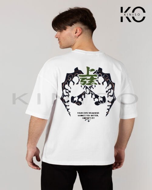 Image of Kiniso White Demon Slayer - Upper Rank 6 Gyutaro T-Shirt for Men Back Side