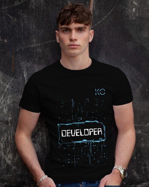 Developer Brown Color T-shirt for geeky boy