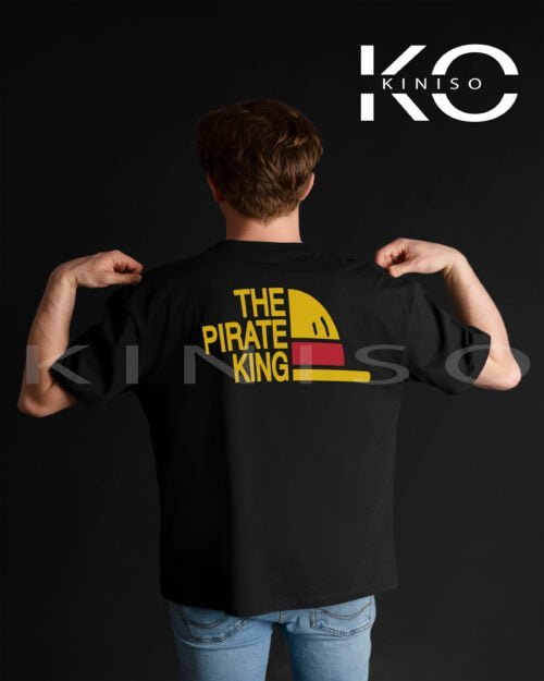 Image of Kiniso Black One Piece Pirate T-Shirt for Men Back Side