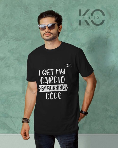 Cardio by Running code tee shirt in bangladesh wearing a men