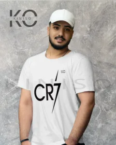 CR7 Tshirt - Cristiano Ronaldo in white wearing by a man