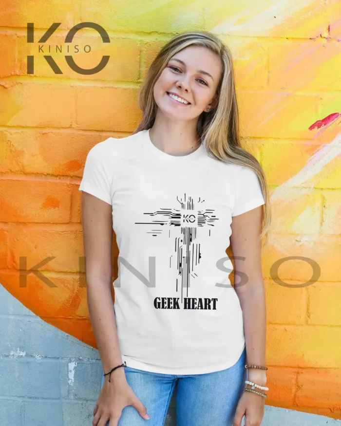 Image of Round Neck Half Sleeve T-Shirt for Women – Engineer – Geek Heart