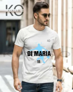 Di Maria Tee – Jersy 11 Shooting Pose in white wearing by a man