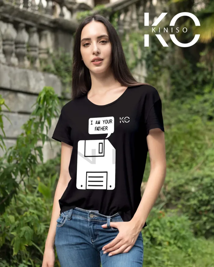 Engineer T-shirt - "Floppy to USB I Am Your Father" - Geeky Women's Half Sleeve Tshirt in Dhaka - Image 3