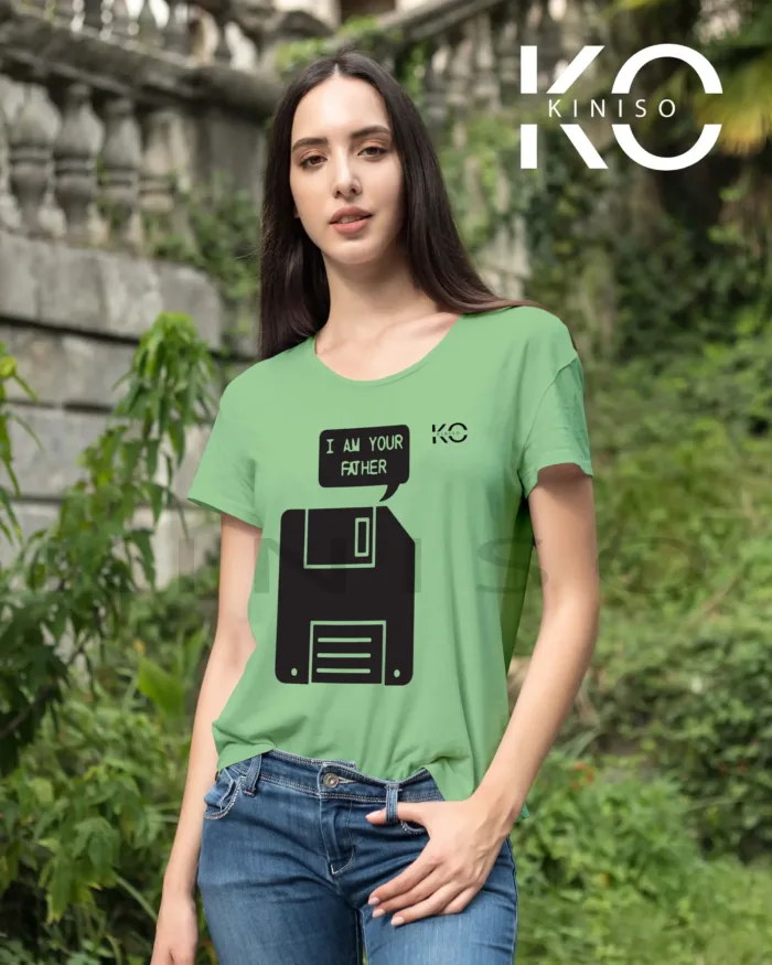 Engineer T-shirt - "Floppy to USB I Am Your Father" - Geeky Women's Half Sleeve Tshirt in Dhaka