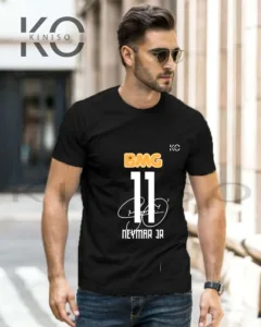 Neymar Jr Signature T-Shirt – BMG in black wearing by a man