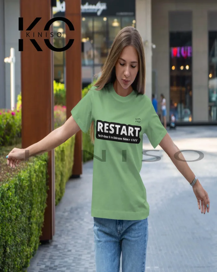 Engineer Tees - "Restart Solving the Problems Since 1977" - Geeky Women's Crew Neck Half Sleeve Tee Shirt in BD - Image 5