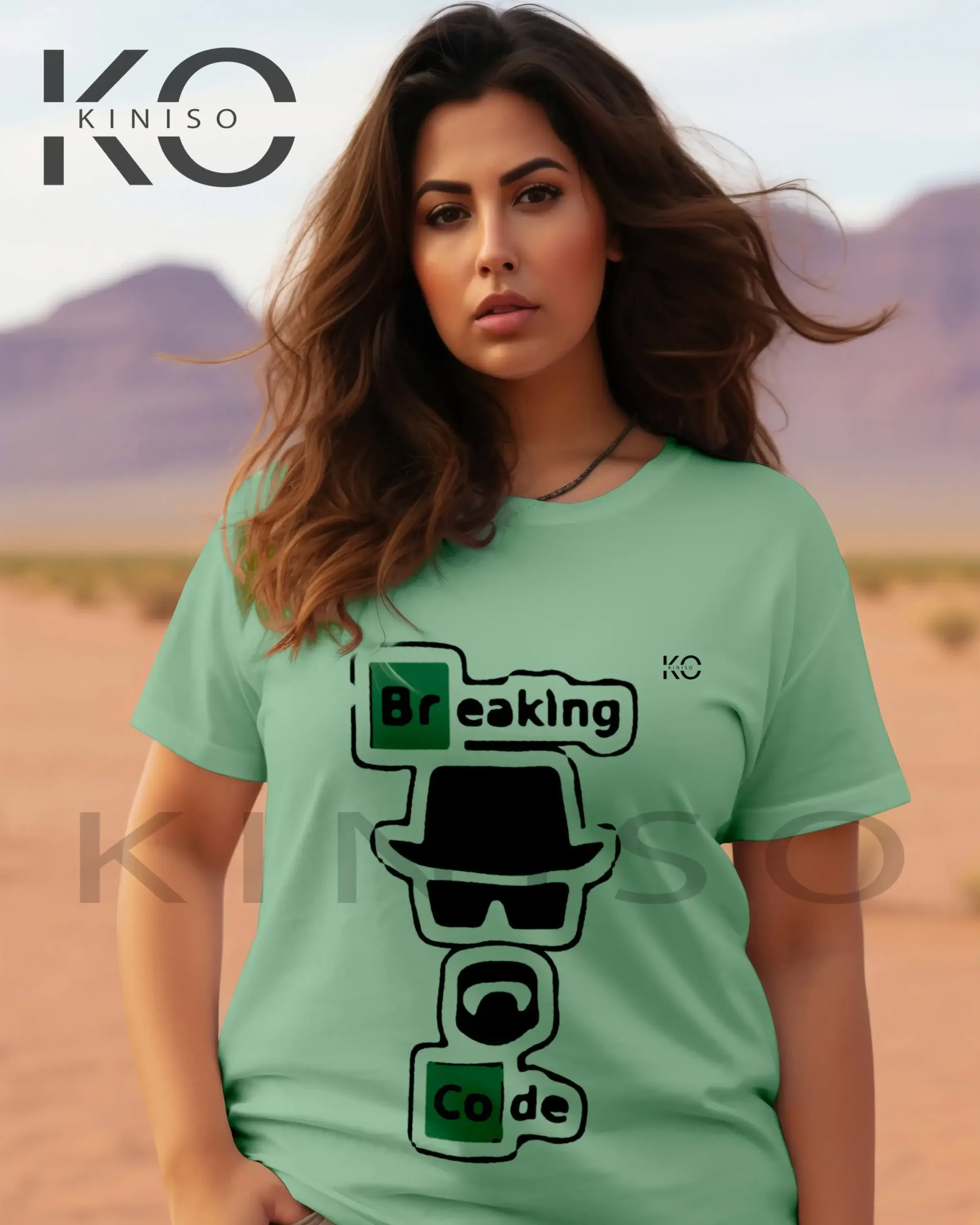 "Breaking Code" - Tech Girls Tee Shirt wearing a women