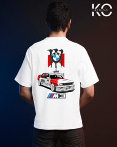 car t shirt with BMW Design Back part White