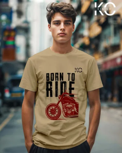 Born to Ride Brown Bike T-shirts for Men