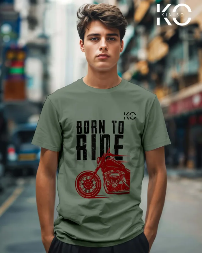 Born to Ride Green Bike T-shirts for Men