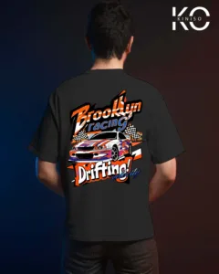 Brooklyn Racing Car Drifting Design Print Back part