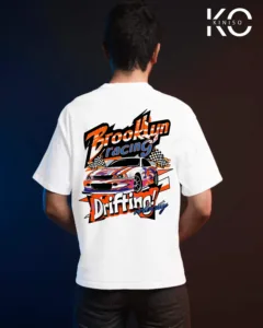 Brooklyn Racing Car Drifting Design Print Back part