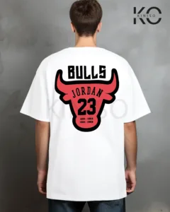 Image of basketball t shirt nba Bulls Jordan Back part white