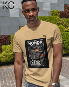 Image of Honda Bike Lover T-Shirts Honda Culture Brown color