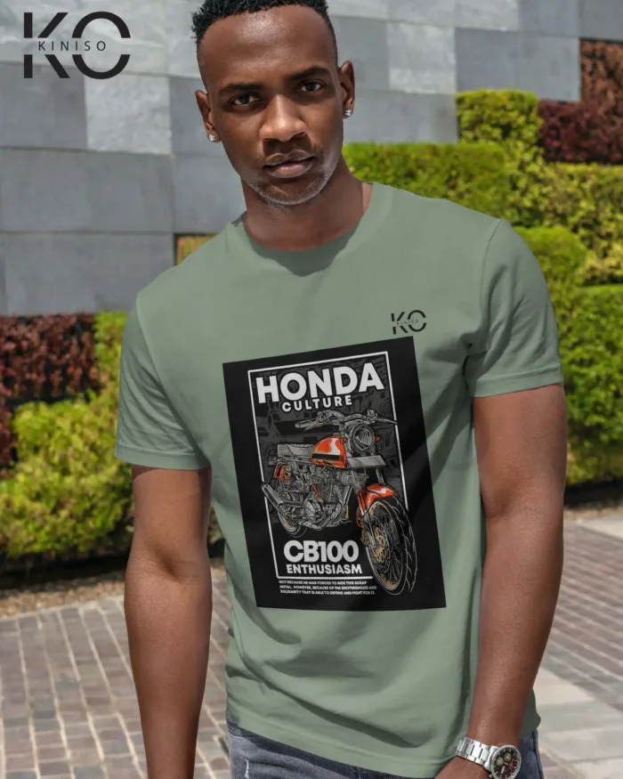 Image of Honda Bike Lover T-Shirts Honda Culture Green color