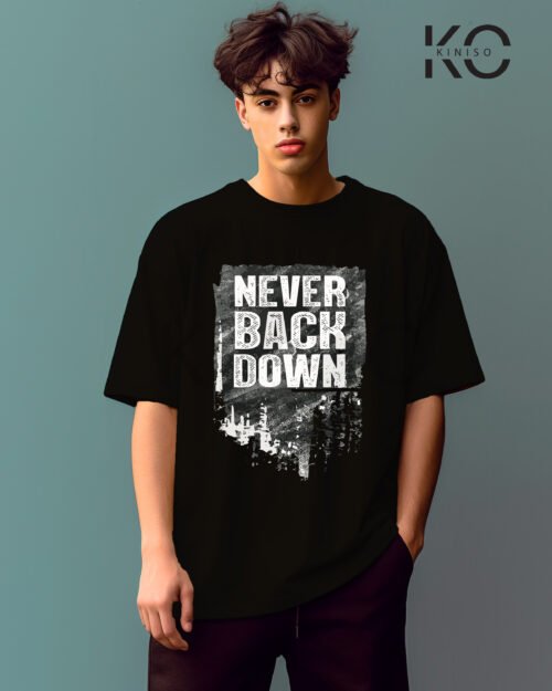 Gym men t shirt with Never Back Down Black