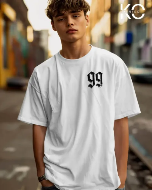 Image of NBA Youngboy t shirt with New york 99 logo White color printed