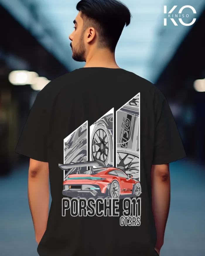 Porsche 911 black back part car detailing t shirts