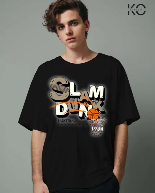 Image of NBA jam t shirt with Slum Dunk 1984 black color