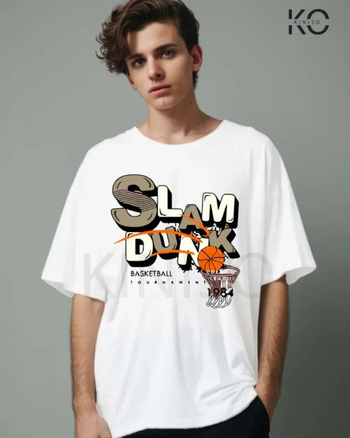 Image of NBA jam t shirt with Slum Dunk 1984 White color