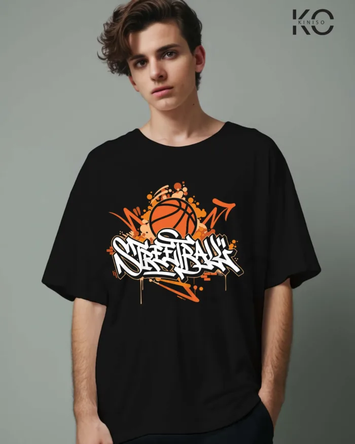 Image of basketball t shirt NBA with Street Basketball Black color