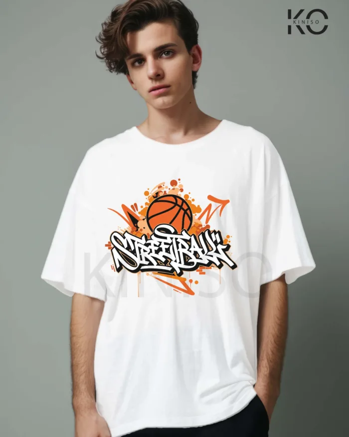 Image of basketball t shirt NBA with Street Basketball white color