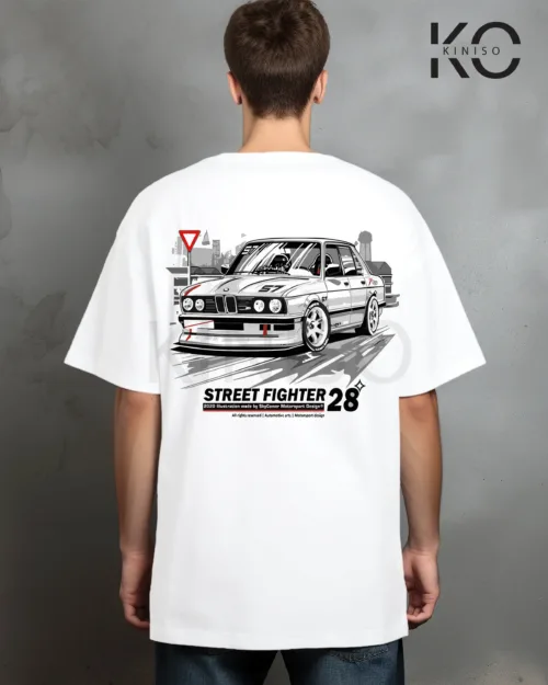 Street Fighter Back part White men's car t shirts