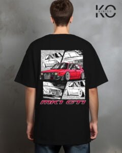 Street racing car london Back part Black graphic car t shirts