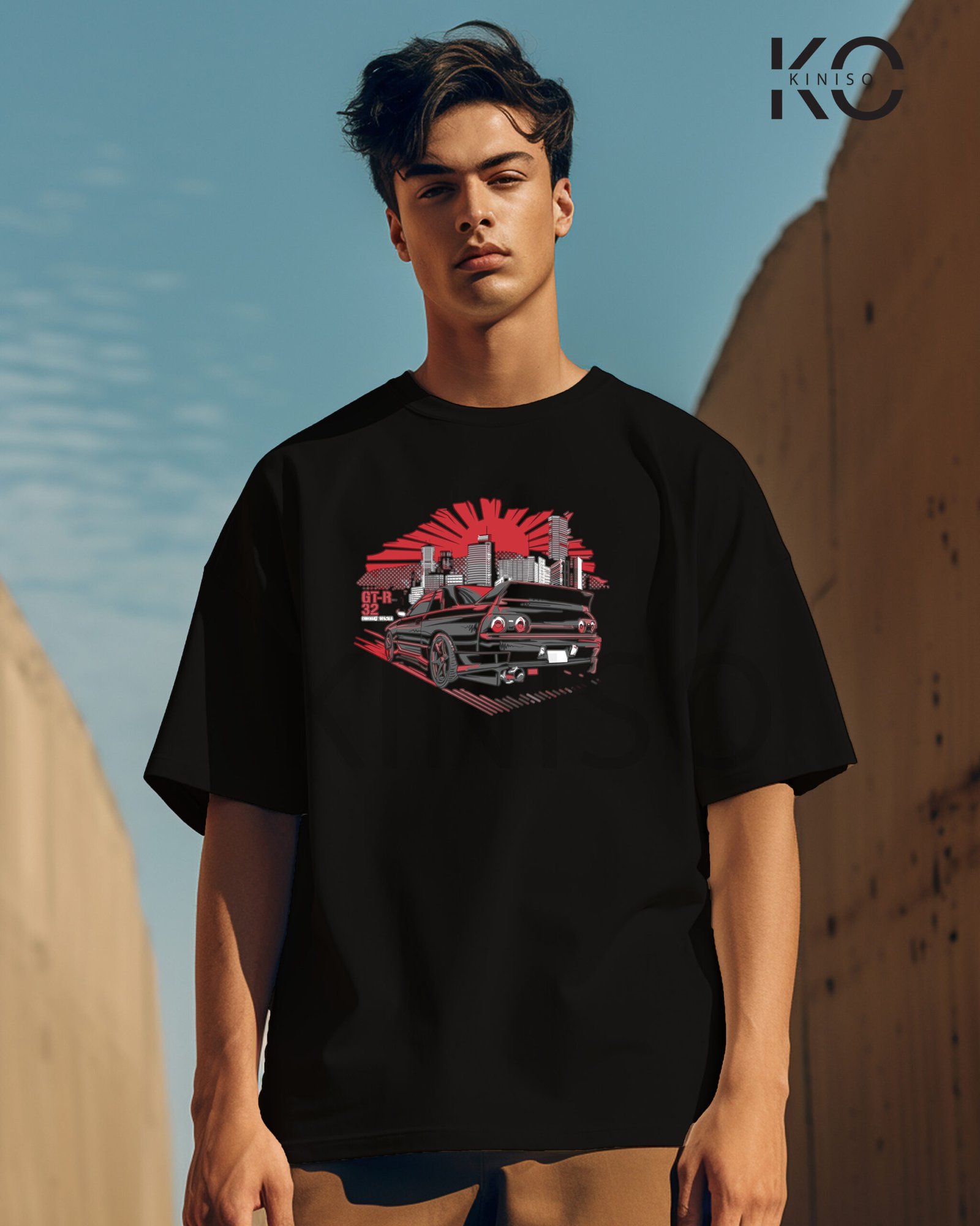 Image of Street racing car tail Black t-shirt