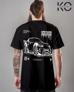 Super racing car Back part Black vintage car racing t-shirts 