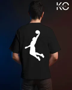 Image of vintage NBA t shirts with Throw it Down Back part black color