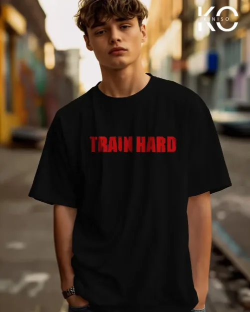 T-Shirt for Men Train hard Black