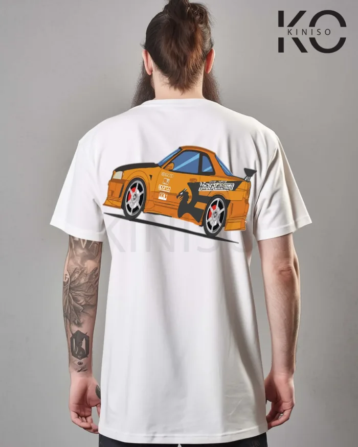 Underground racing Back part White vintage car racing t-shirts