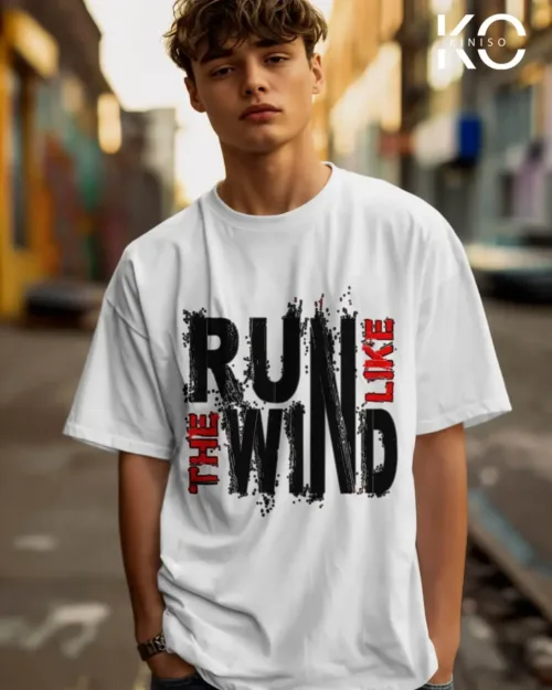 T shirts for gym run like the wind White