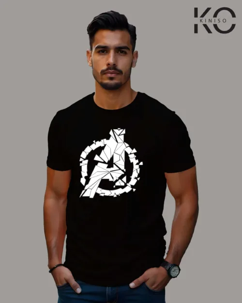 Image of Avengers Printed T shirt black color