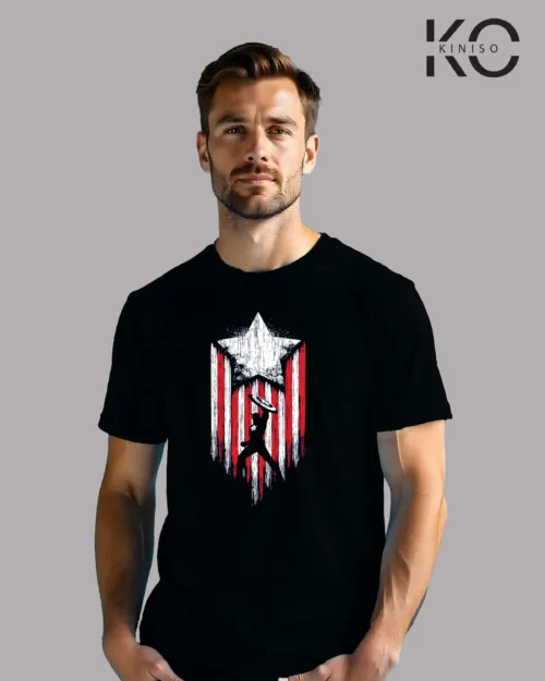 Image of Captain America Logo printed T-shirt Black color