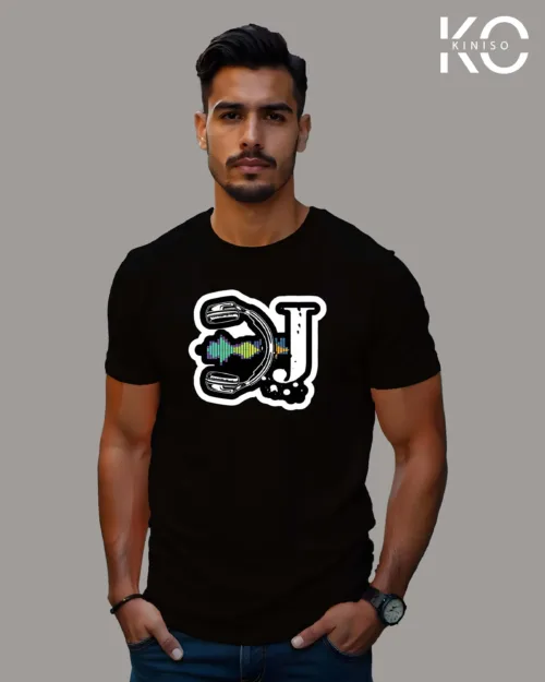 Image of DJ Design printed t-shirt Black