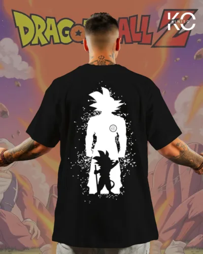 Image of Dragon Ball Goku Black color drop shoulder anime printed t-shirt for men