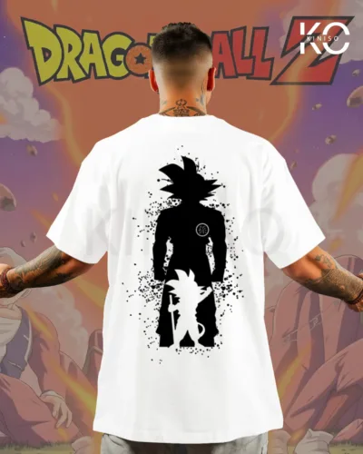 Image of Dragon Ball Goku White color drop shoulder anime printed t-shirt for men