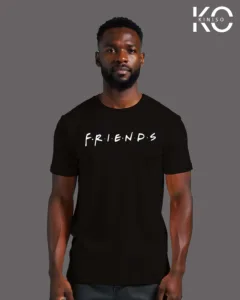 Image of Friends logo printed T-shirt black color