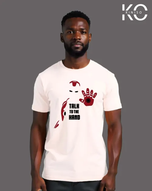 Image of Iron man talk to the Hand White T-shirt