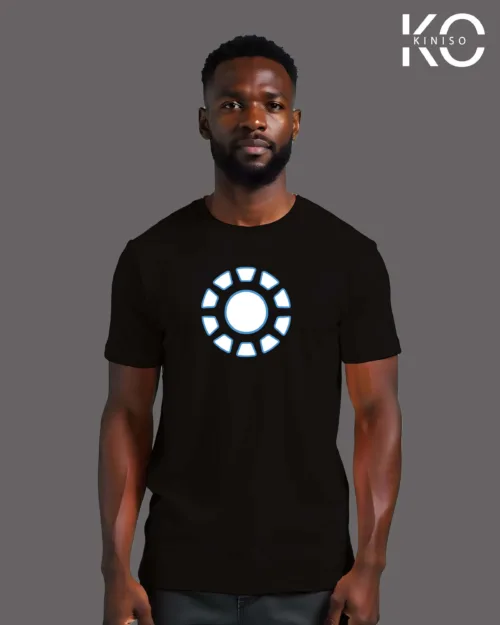 Image of Iron man Heart Black color T-shirt