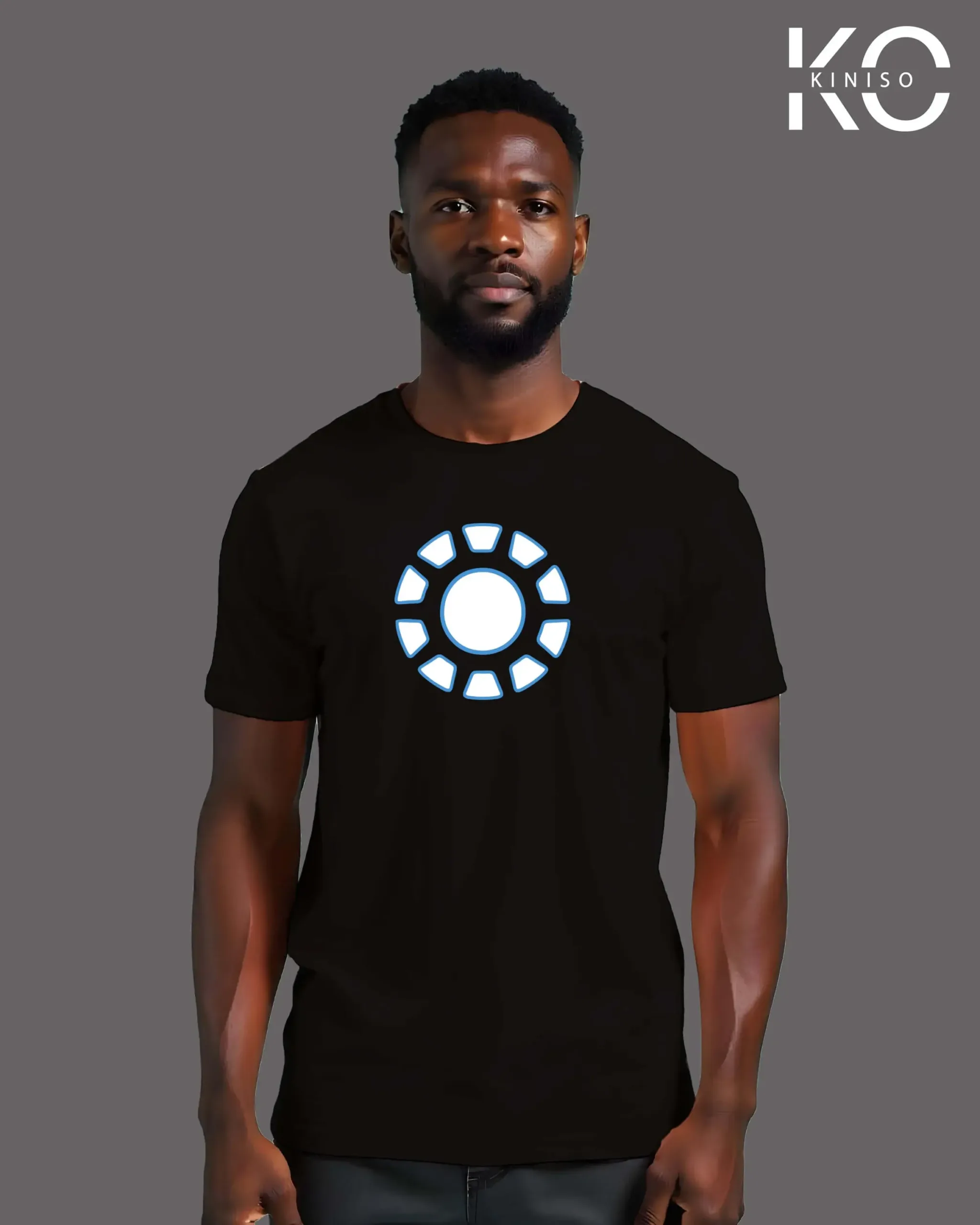 Image of Iron man Heart Black color T-shirt