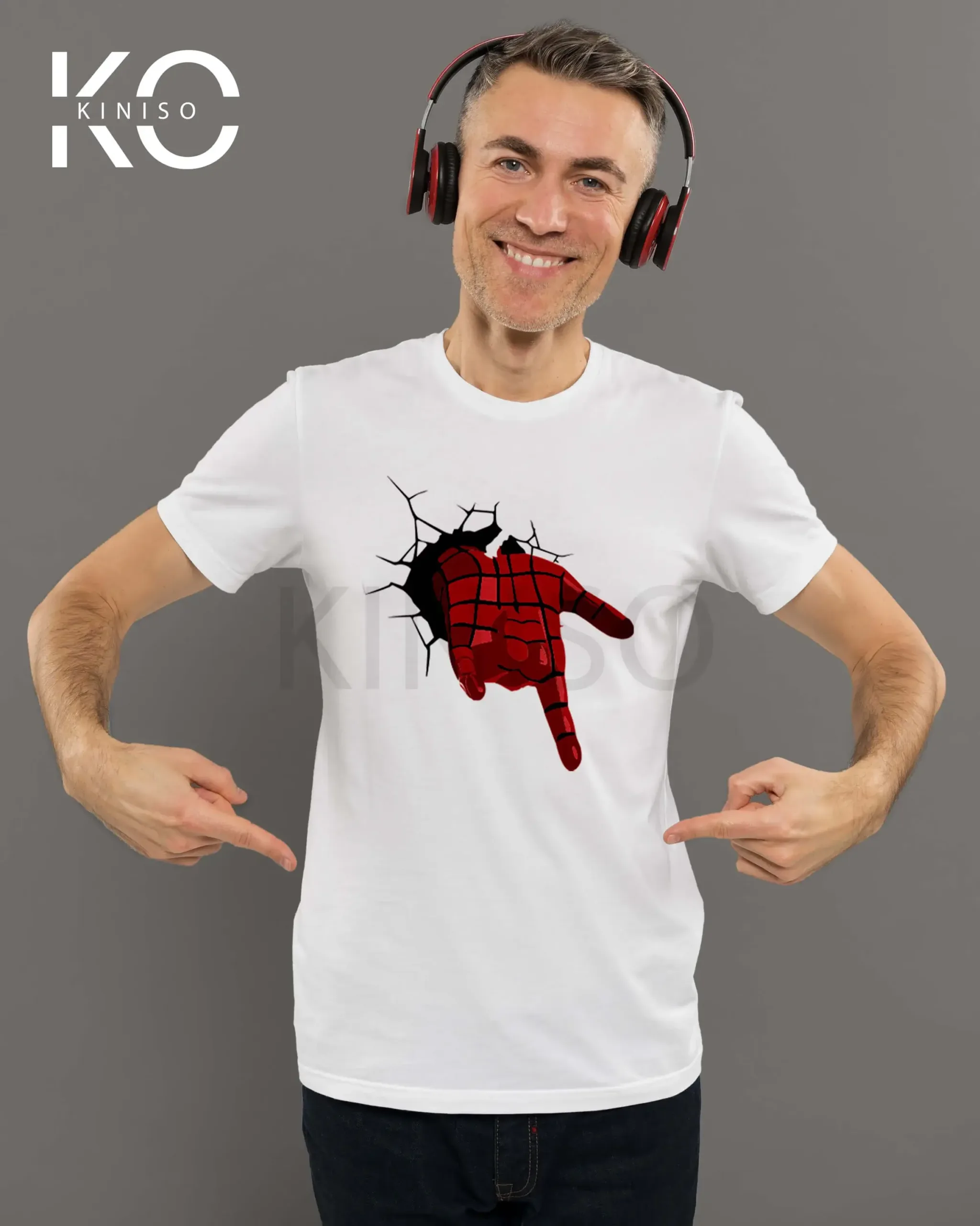 Image of Spiderman Hand T-shirt White color