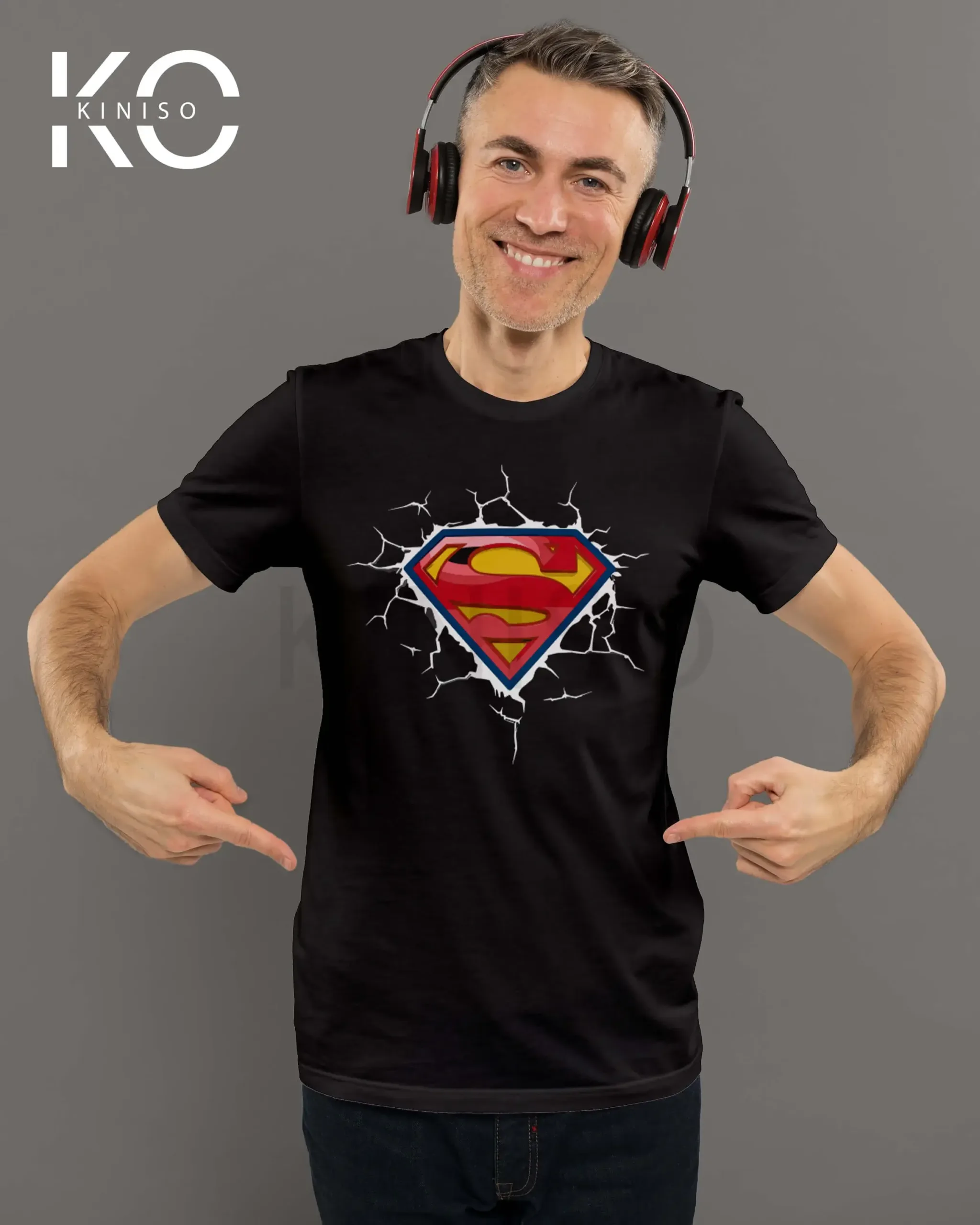 Image of Superman Logo design T-shirt Black color